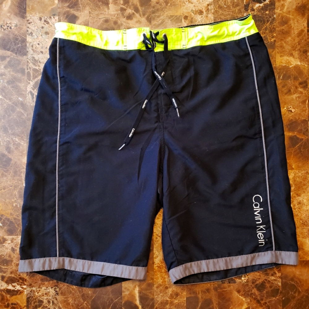 Calvin Klein Swim trunks- Black/Lime green XL